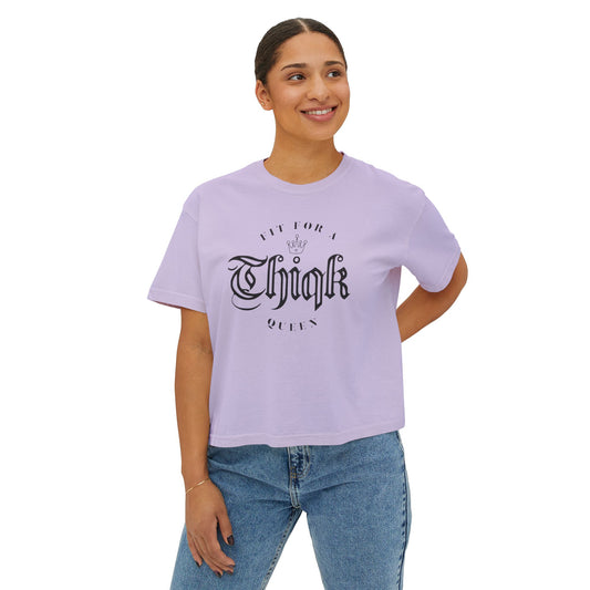 Thiqk's Funky Women's Boxy Tee - Artistic Skateboarding Design