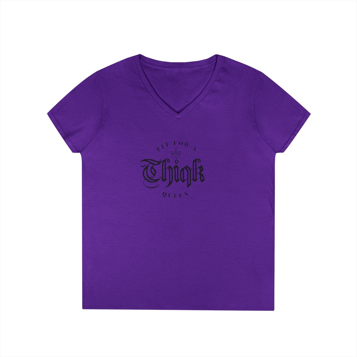 Thiqk's Fit for a Queen Ladies' V-Neck T-Shirt - Empowering Graphic Tee