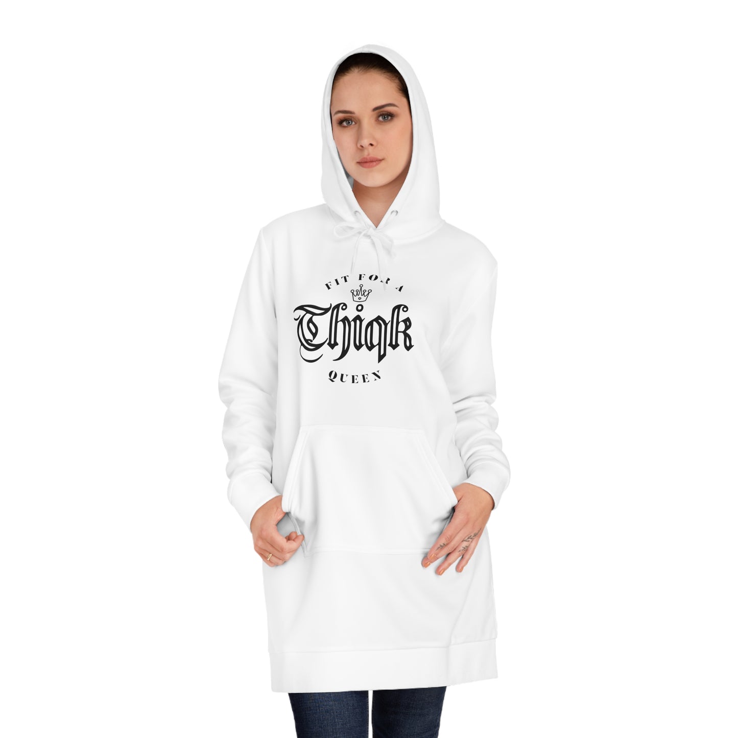 Thiqk's Chic Women's Hoodie Dress, Stylish Casual Wear, Perfect for Cozy Days, Gift for Fashion Lovers, Unique Streetwear, Fit for a Queen