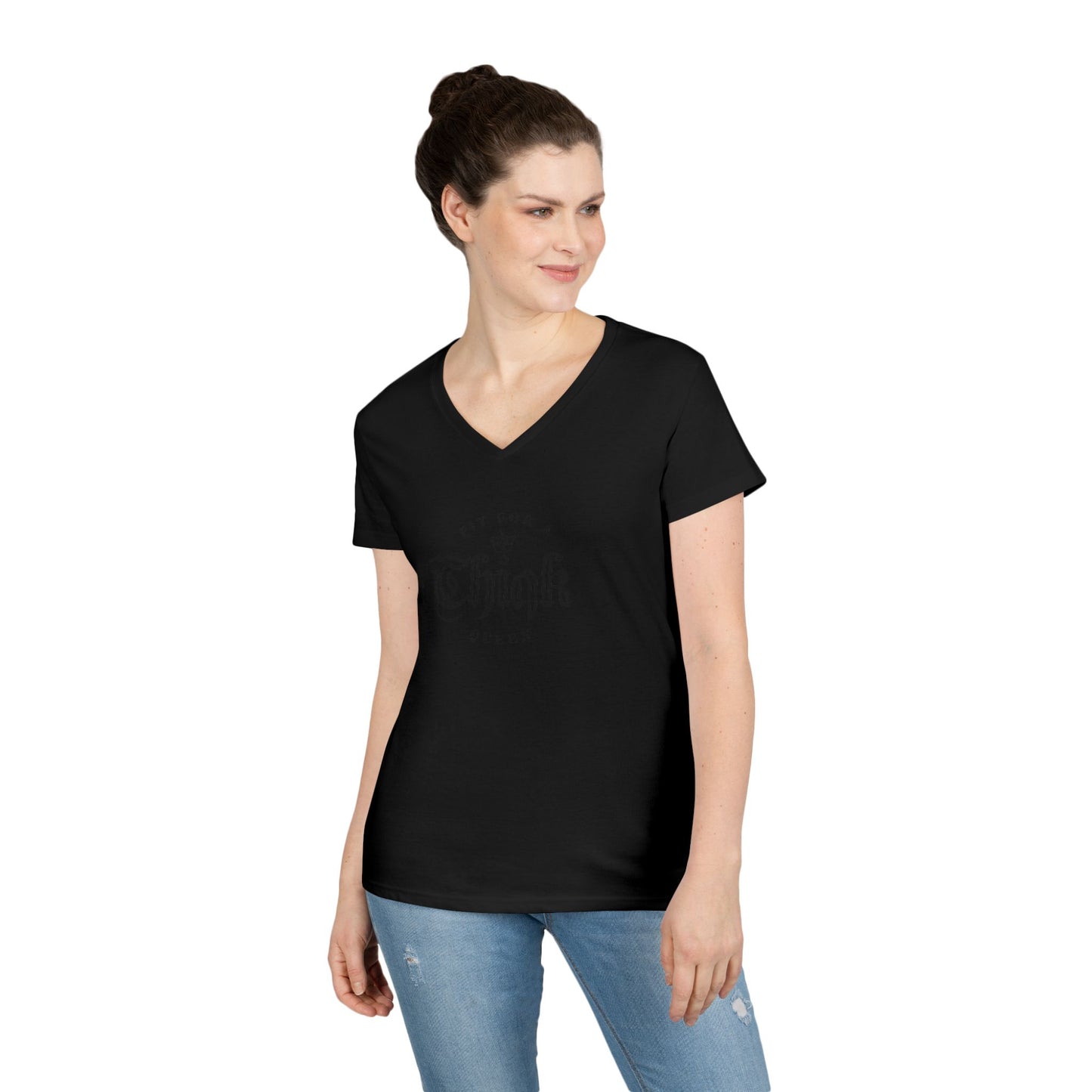 Thiqk's Fit for a Queen Ladies' V-Neck T-Shirt - Empowering Graphic Tee