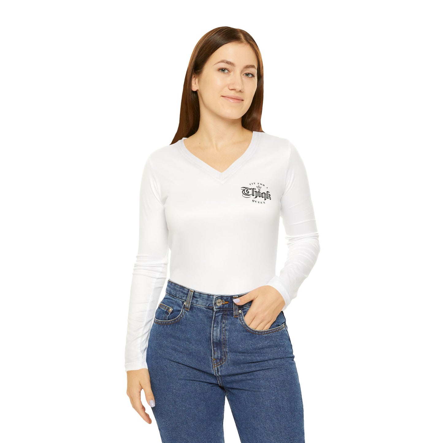 Thiqk's Stylishly Women's Long Sleeve V-Neck Shirt - Perfect for Everyday Wear