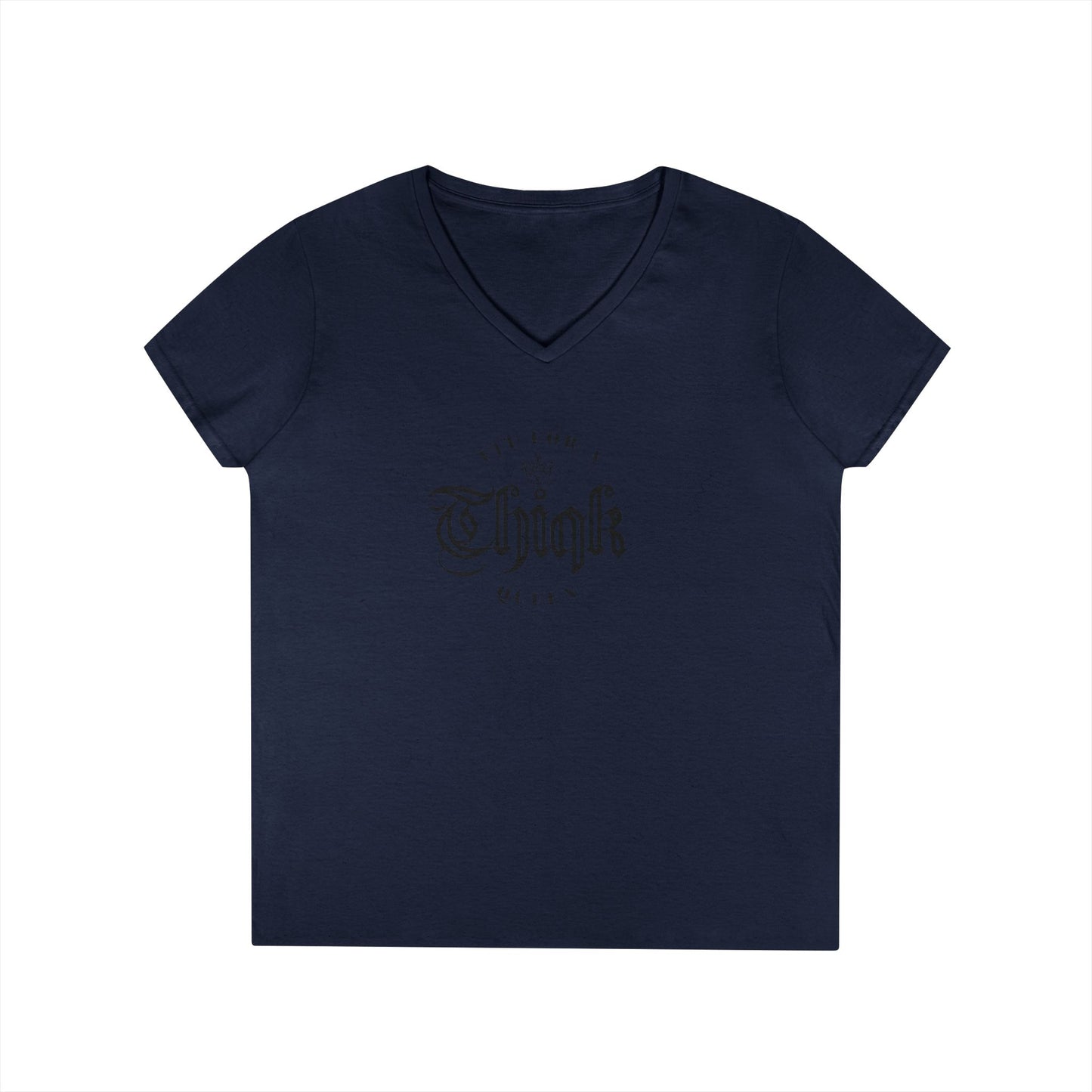 Thiqk's Fit for a Queen Ladies' V-Neck T-Shirt - Empowering Graphic Tee