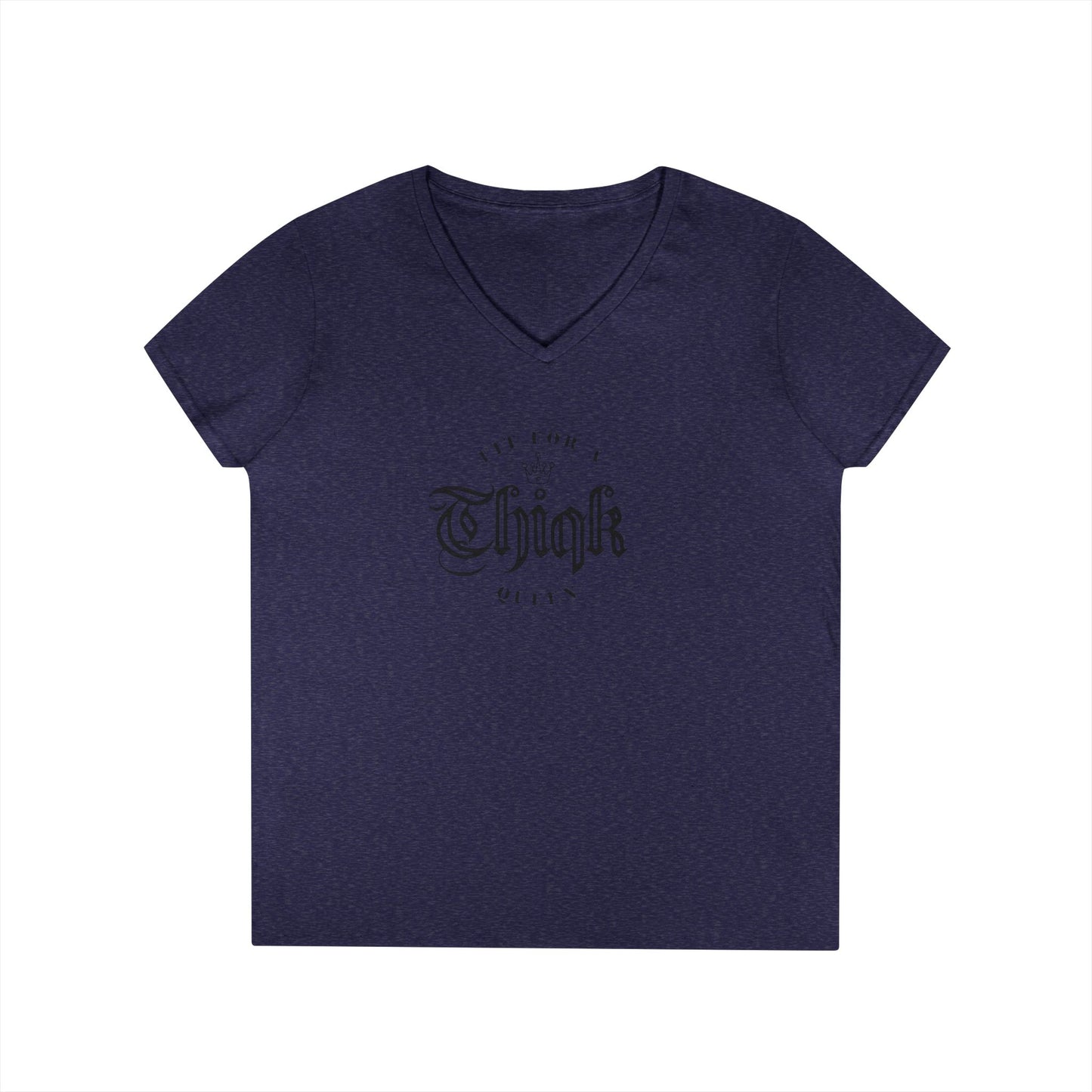 Thiqk's Fit for a Queen Ladies' V-Neck T-Shirt - Empowering Graphic Tee
